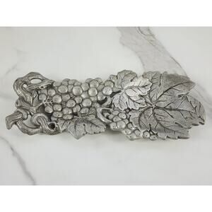 Arthur Court Grape Spoon Rest 8 1/2" 3D Vines Grapes 1993 Dinnerware Aluminum